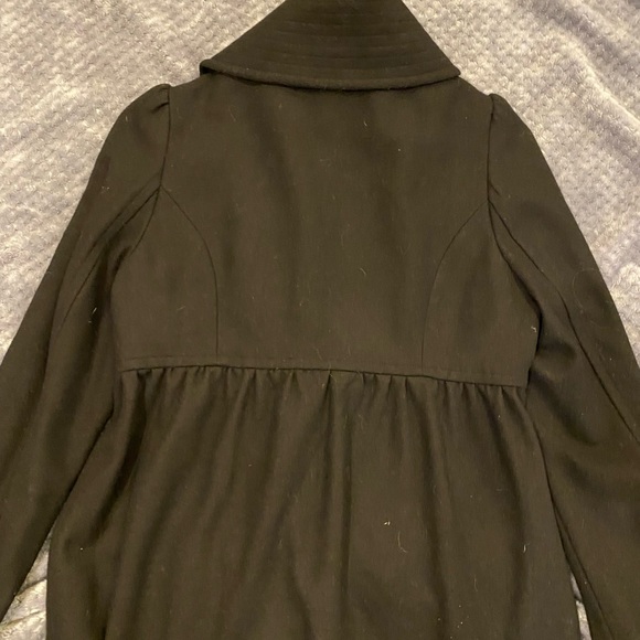 Like New perfect condition black ruffled wool coat SzM - Picture 4 of 9